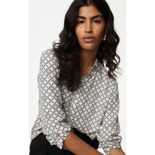 Womens Printed Collared Button Through Blouse - - M&S Collection - Modalova