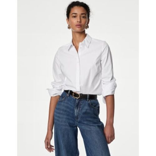 Womens Cotton Rich Fitted Collared Shirt - - M&S Collection - Modalova