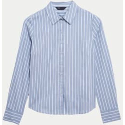 Womens Cotton Rich Striped Fitted Shirt - - M&S Collection - Modalova