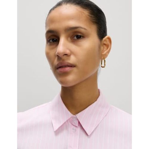 Womens Cotton Rich Striped Fitted Shirt - - M&S Collection - Modalova