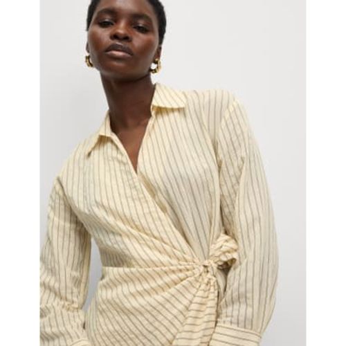 Womens Striped Collared Tie Front Shirt - - M&S Collection - Modalova