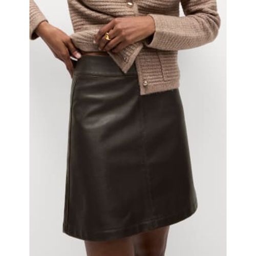 Womens Leather Look Mini A-Line Skirt - - M&S Collection - Modalova