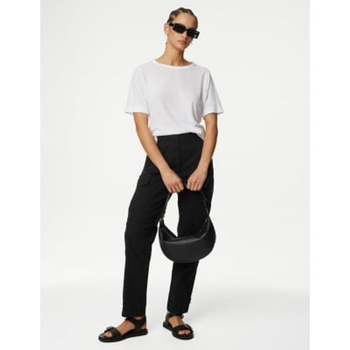 Womens Cotton Rich Cargo High Waisted Trousers - - M&S Collection - Modalova