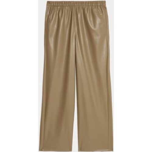 Womens Leather Look Wide Leg Trousers - - M&S Collection - Modalova