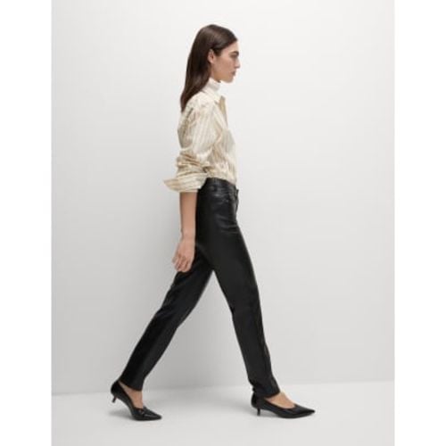 Womens Faux Leather Straight Leg Trousers - - M&S Collection - Modalova