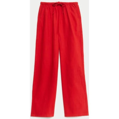 Womens Denim Drawstring Wide-Leg Trousers - - M&S Collection - Modalova