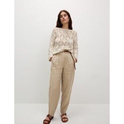 Womens Pure Linen Tapered Trousers - - M&S Collection - Modalova