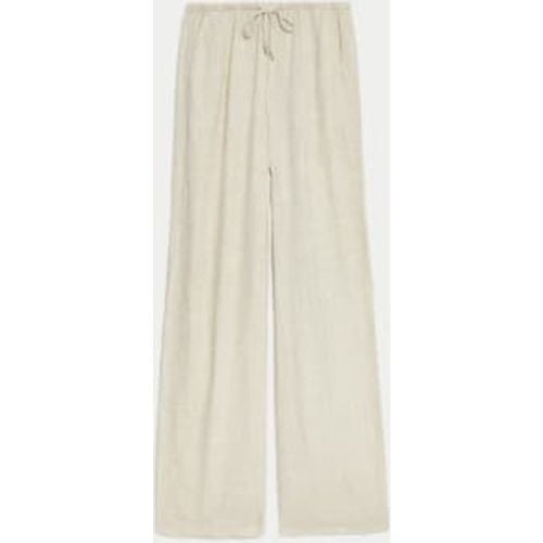 Womens Linen Blend Wide Leg Trousers - - M&S Collection - Modalova