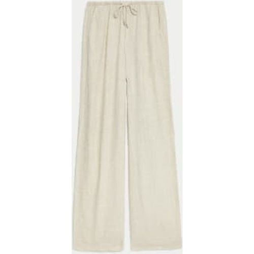 Womens Linen Blend Wide Leg Trousers - - M&S Collection - Modalova