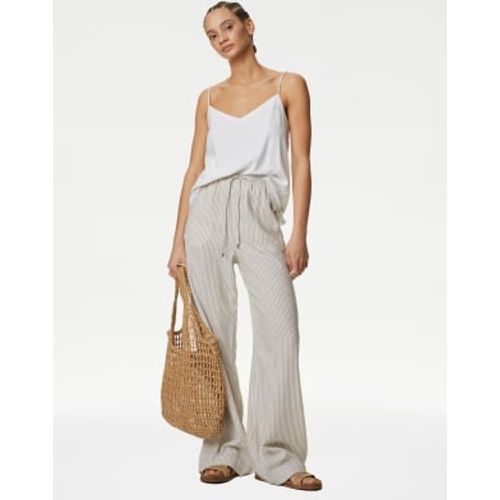 Womens Linen Blend Wide Leg Trousers - - M&S Collection - Modalova