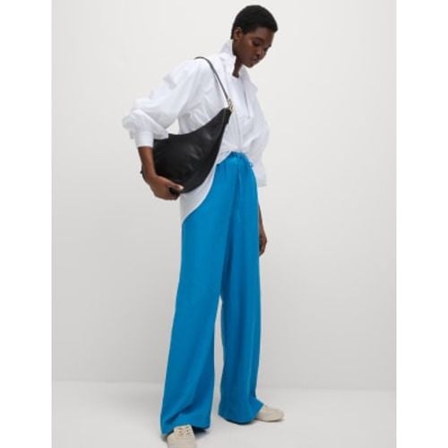 Womens Linen Blend Wide Leg Trousers - - M&S Collection - Modalova