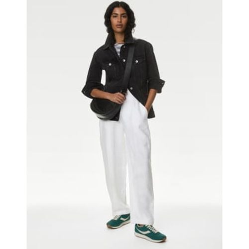 Womens Pure Linen Carrot Leg Trousers - - M&S Collection - Modalova