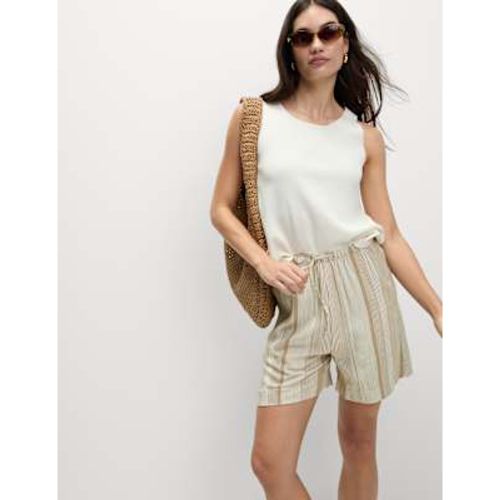 Womens Printed Pure Twill High Waisted Shorts - M&S Collection - Modalova