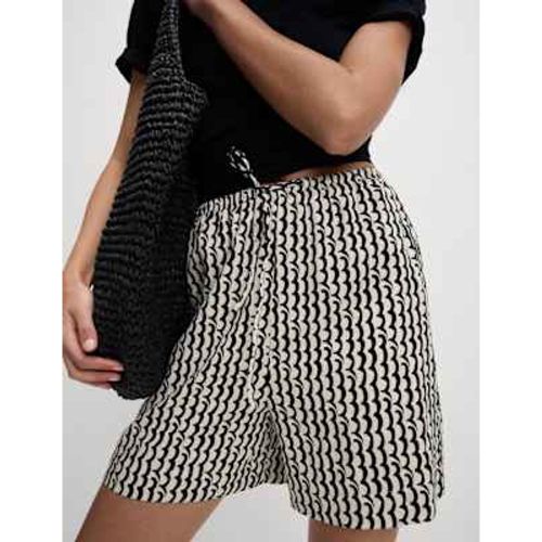 Womens Printed Pure Twill High Waisted Shorts - M&S Collection - Modalova