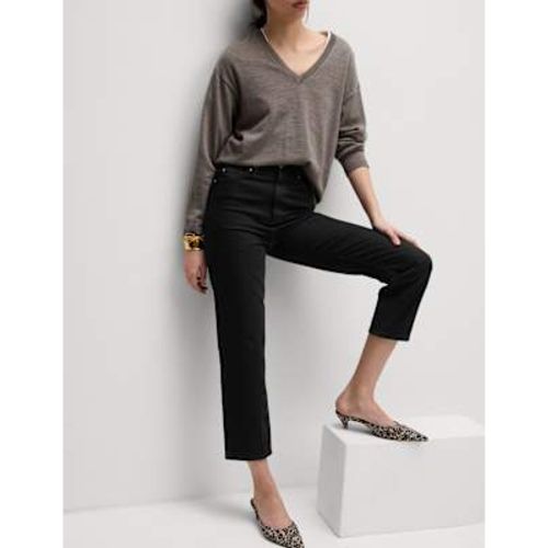 Womens High Waisted Cropped Slim Fit Jeans - M&S Collection - Modalova