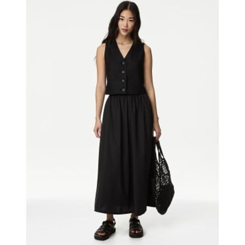 Womens Pure Cotton Midi Skirt - - M&S Collection - Modalova