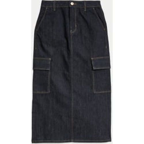 Womens Denim Midi Cargo Skirt - - M&S Collection - Modalova