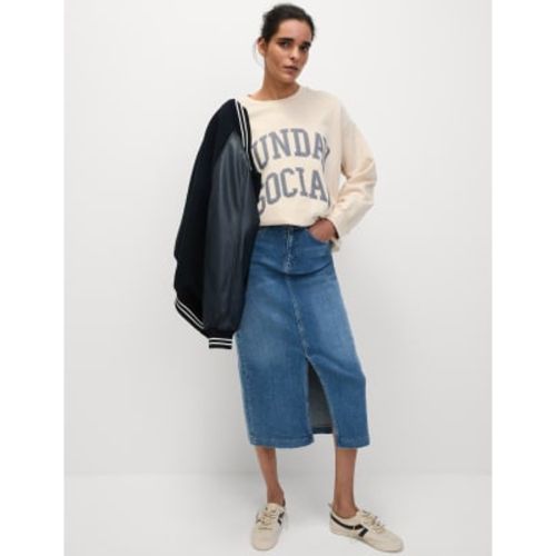 Womens Denim Midi Skirt - - M&S Collection - Modalova