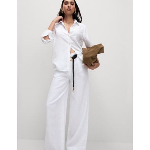 Womens Pure Linen Wide Leg Trousers - - M&S Collection - Modalova