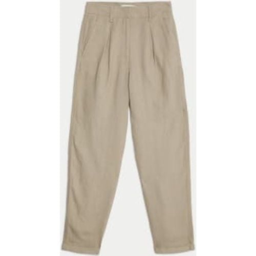 Womens Pure Linen Tapered Trousers - - M&S Collection - Modalova