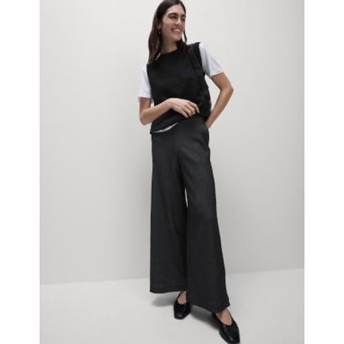 Womens Textured Wide Leg Trousers - - M&S Collection - Modalova