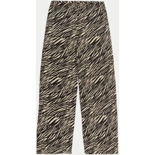 Womens Animal Print Drawstring Wide Leg Trousers - - M&S Collection - Modalova