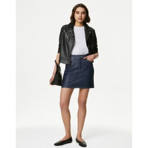 Womens Denim Foil Metallic Mini Skirt - - M&S Collection - Modalova