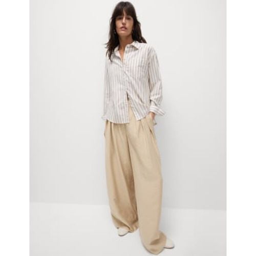 Womens Lyocell Rich Pleated Wide Leg Trousers - - M&S Collection - Modalova