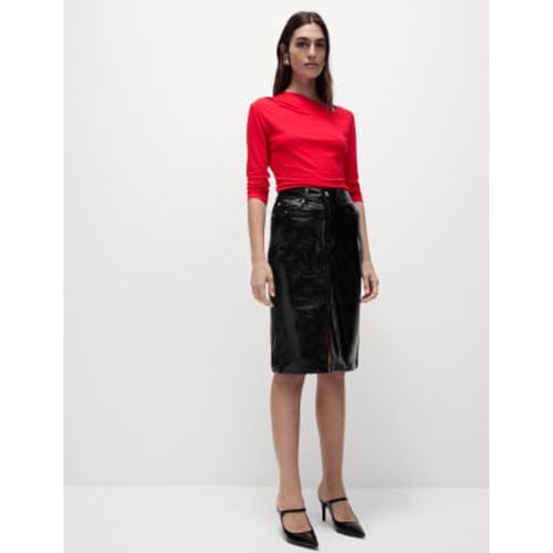 Womens Vinyl Knee Length A-Line Skirt - - M&S Collection - Modalova