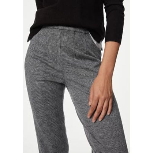 Womens Jersey Checked Slim Fit Trousers - - M&S Collection - Modalova