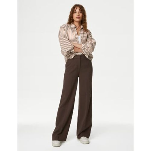 Womens Crepe Tab Detail Wide Leg Trousers - - M&S Collection - Modalova