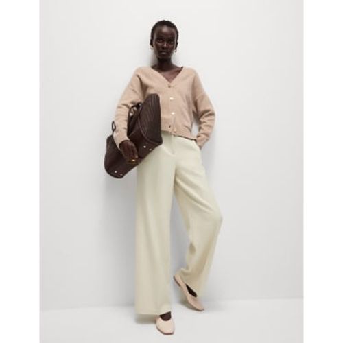 Womens Crepe Tab Detail Wide Leg Trousers - - M&S Collection - Modalova