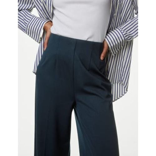 Womens Jersey Wide Leg Trousers with Stretch - - M&S Collection - Modalova