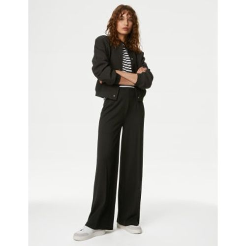 Womens Jersey Wide Leg Trousers with Stretch - - M&S Collection - Modalova