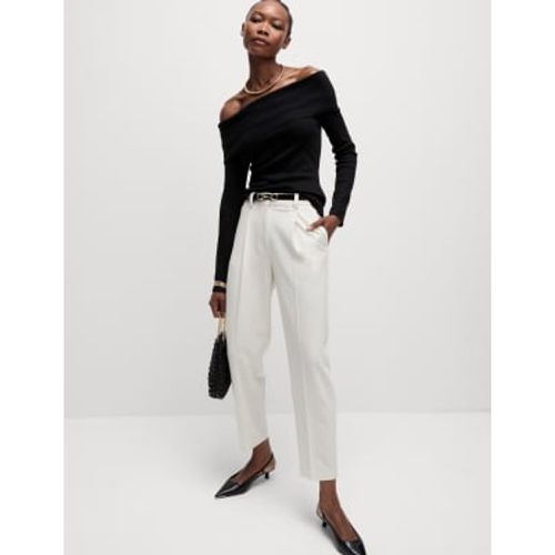 Womens Pleat Front Tapered Ankle Grazer Trousers - - M&S Collection - Modalova