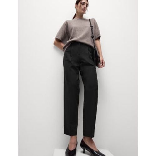 Womens Pleat Front Tapered Ankle Grazer Trousers - - M&S Collection - Modalova