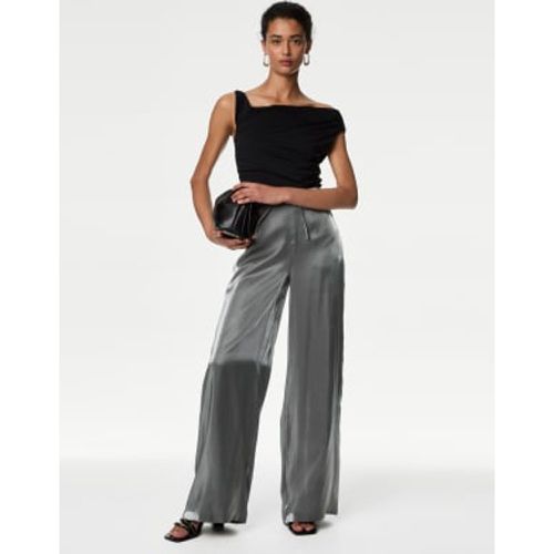 Womens Metallic Drawstring Wide Leg Trousers - - M&S Collection - Modalova