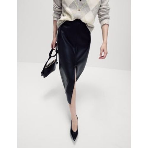 Womens Leather Look Midaxi Pencil Skirt - - M&S Collection - Modalova