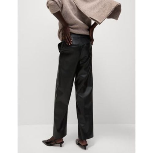 Womens Leather Look Straight Leg Trousers - - M&S Collection - Modalova