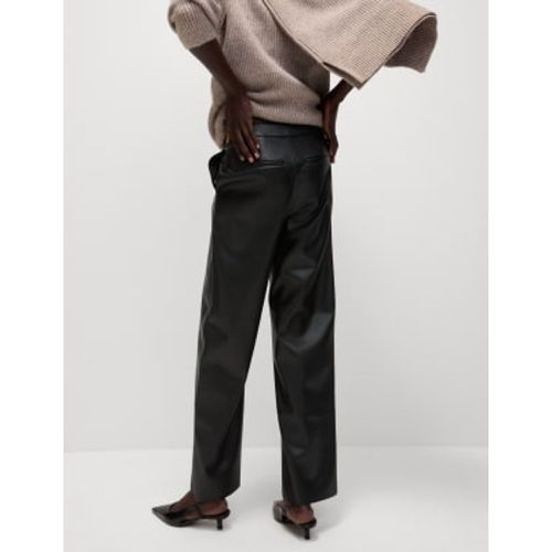 Womens Leather Look Straight Leg Trousers - - M&S Collection - Modalova