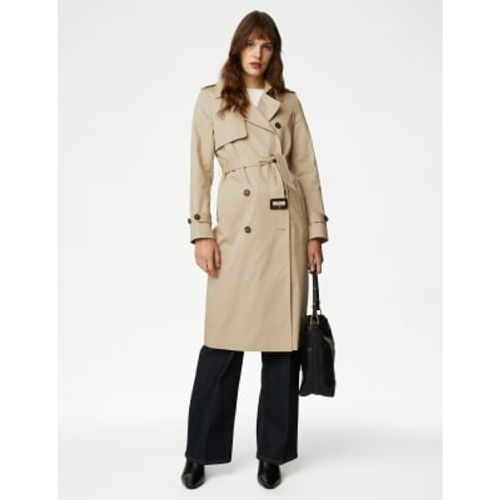 Womens Petite Cotton Rich Double Breasted Trench Coat - - M&S Collection - Modalova