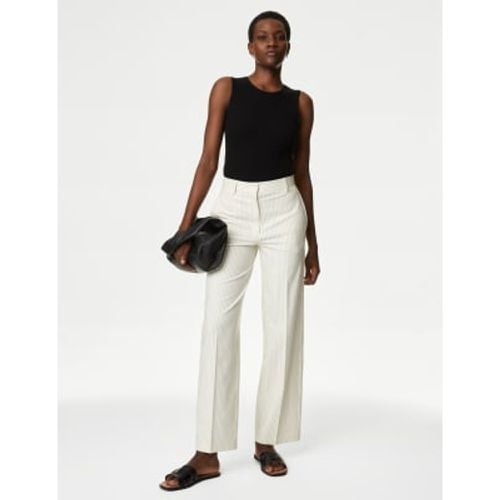 Womens Pinstripe Tailored Wide Leg Trousers - - M&S Collection - Modalova