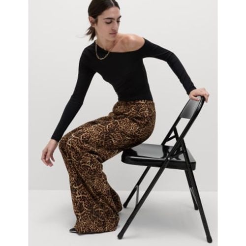 Womens Animal Print Wide Leg Trousers - - M&S Collection - Modalova