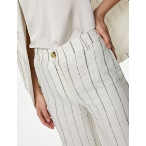 Womens Linen Rich Striped Wide Leg Trousers - - M&S Collection - Modalova