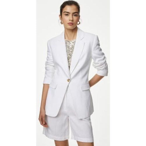 Womens Linen Rich Single Breasted Blazer - - M&S Collection - Modalova