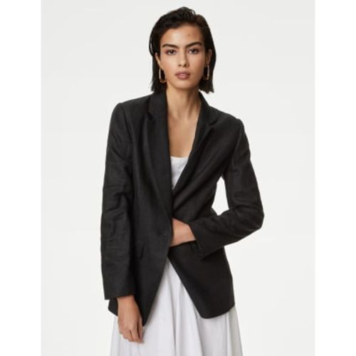 Womens Linen Rich Single Breasted Blazer - - M&S Collection - Modalova