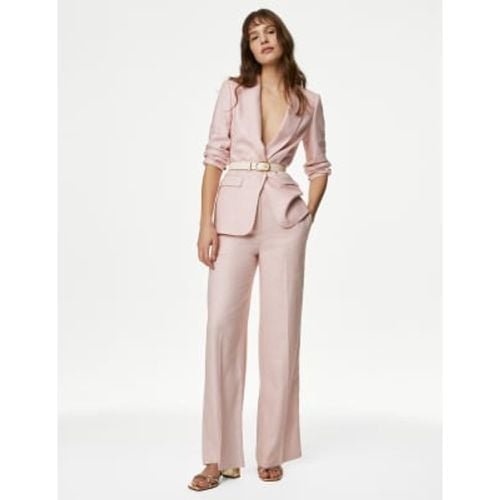 Womens Linen Rich Wide Leg Trousers - - M&S Collection - Modalova