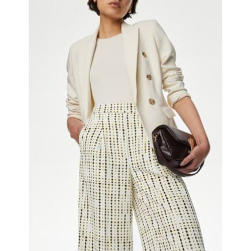 Womens Printed Elasticated Waist Wide Leg Trousers - - M&S Collection - Modalova