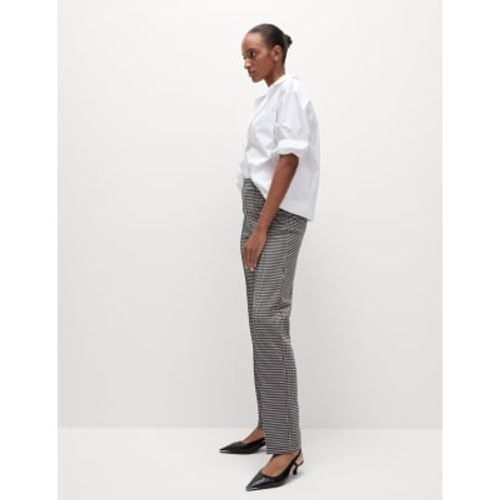 Womens Twill Checked Straight Leg Trousers - - M&S Collection - Modalova