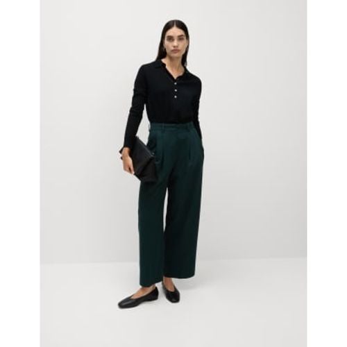 Womens Pleat Front Wide Leg Trousers - - M&S Collection - Modalova